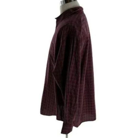 Arrow Men's Multi Maroon Plaid Wrinkle Free Long Sleeve Button Up Shirt Size XXL - Picture 3 of 4